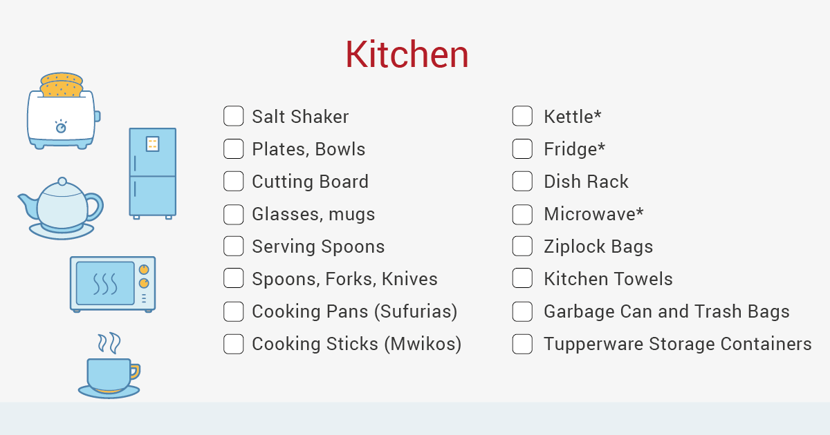 moving out kitchen checklist