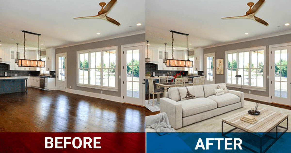 staged home before vs after
