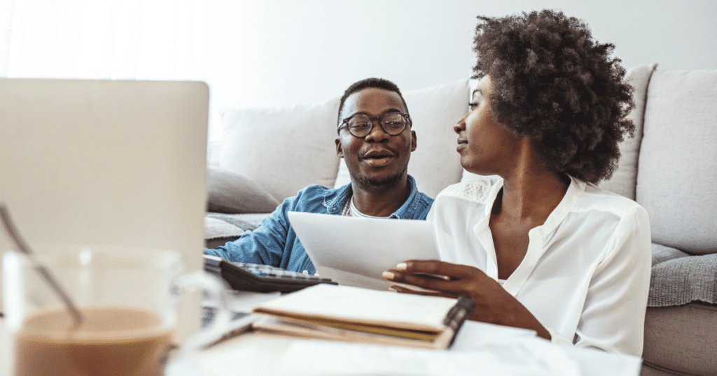 couple looking at paperwork