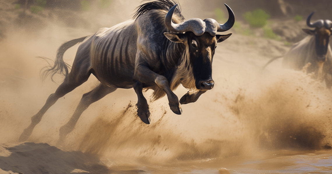Wildebeest migration in Masai Mara - Tourism season in Kenya