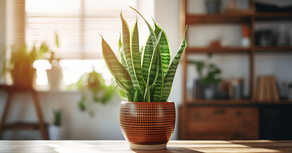 Snake plants are common type of plants found indoors