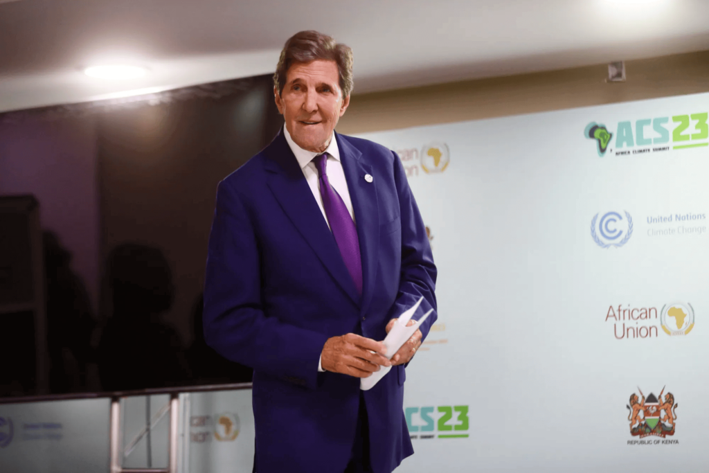 U.S. government’s climate envoy, John Kerry in Kenya during the Africa Climate Summit in Nairobi, Kenya